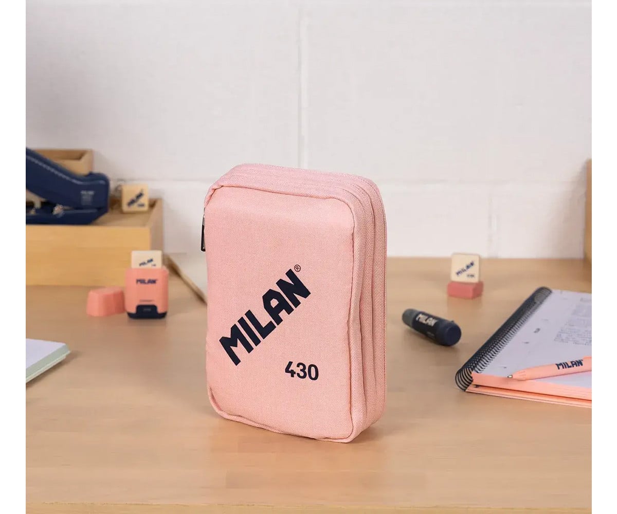 Estuche Plumier 3 Pisos con Material Escolar Rosa MILAN 430 since 1918