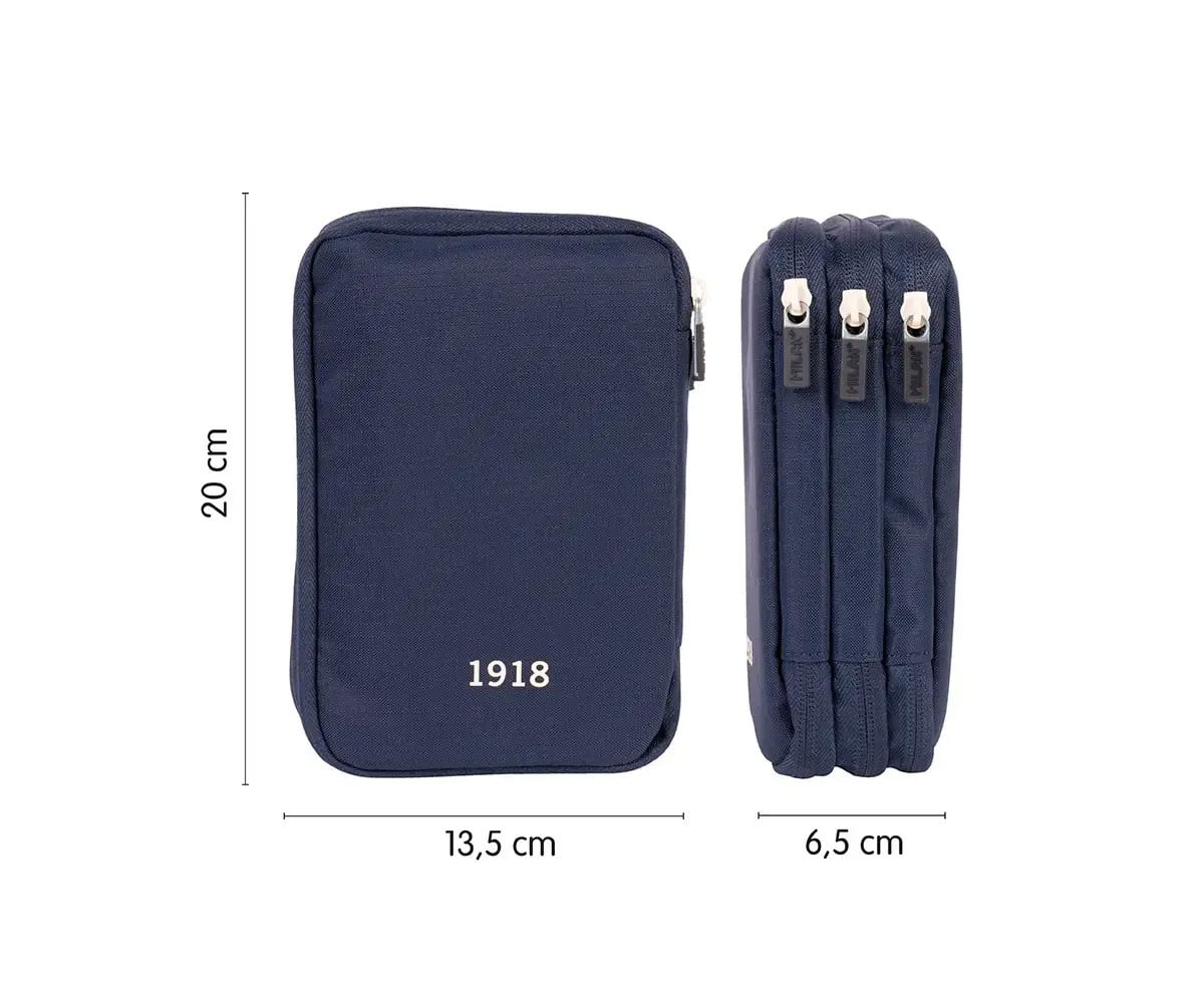 Estuche Plumier 3 Pisos con Material Escolar Azul MILAN 430 since 1918