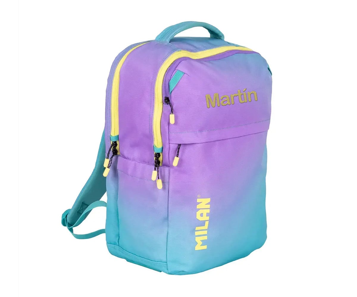 Mochila escolar personalizável Sunset Turquoise