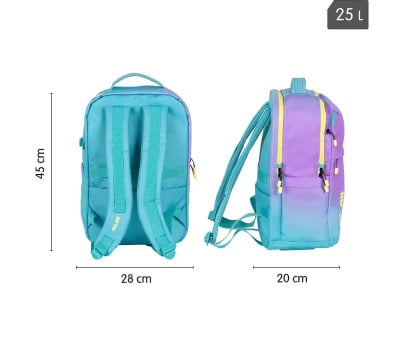 Mochila escolar personalizável Sunset Turquoise