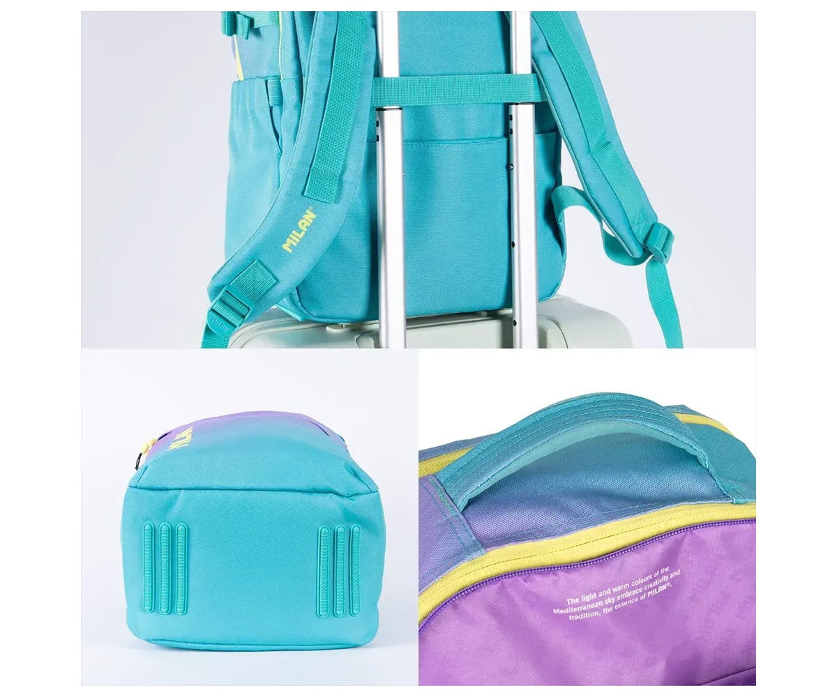 Mochila escolar personalizável Sunset Turquoise