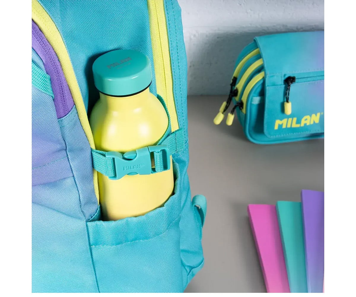 Mochila escolar personalizável Sunset Turquoise