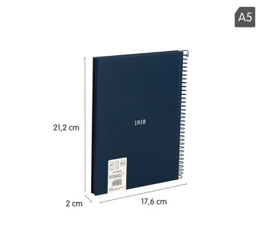 Cuaderno A5 con Tapa Dura Azul MILAN 340 Since 1918