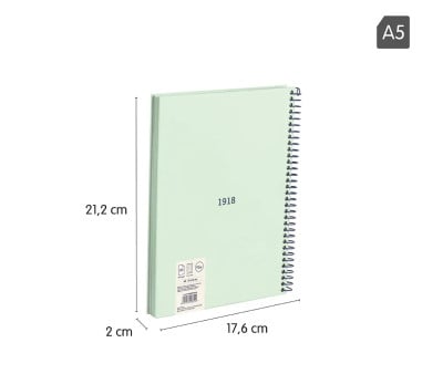 Cuaderno A5 con Tapa Dura Verde MILAN 340 Since 1918