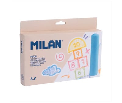 Caja 8 Tizas de Colores MAXI para Pizarra y Exterior