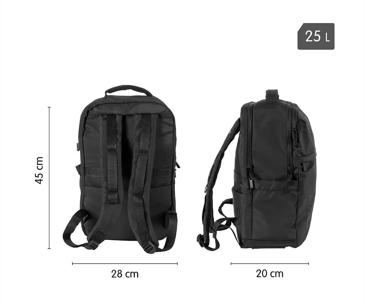 Mochila escolar personalizável Shadow Black