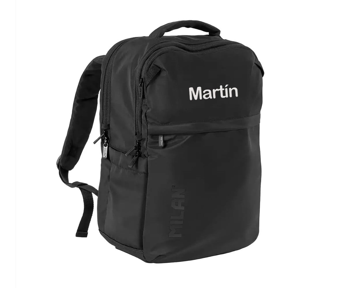 Mochila escolar personalizável Shadow Black