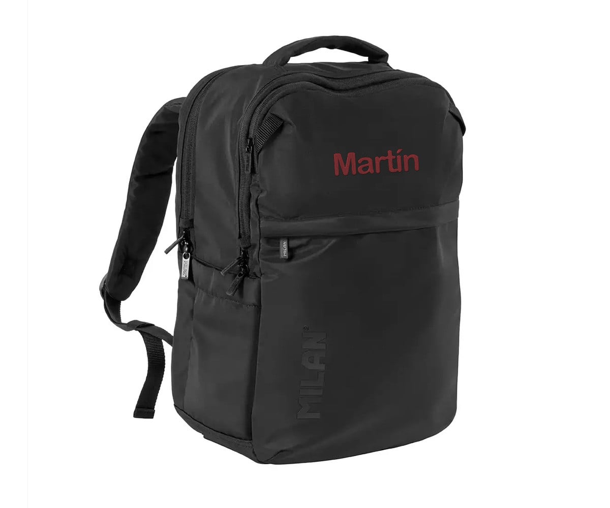 Mochila escolar personalizável Shadow Black