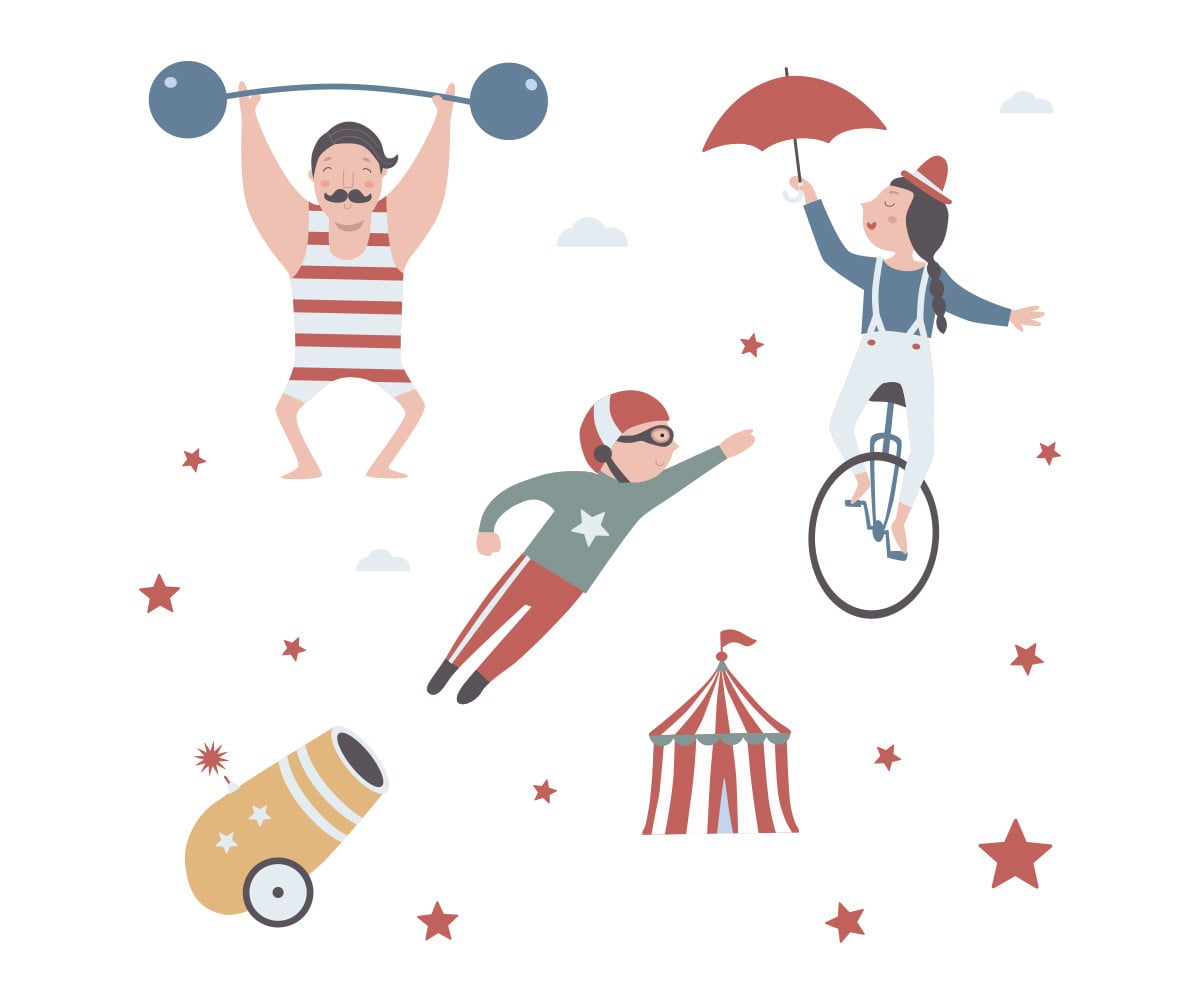 Desenho Mochila Circus Show Solid Sky