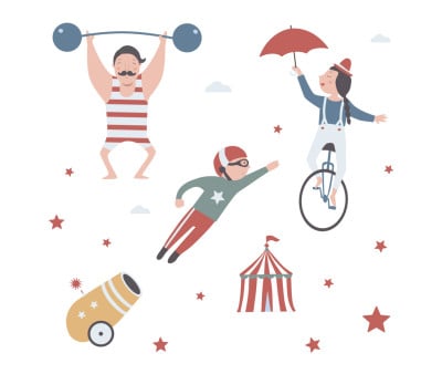 Desenho Mochila Circus Show Solid Sky
