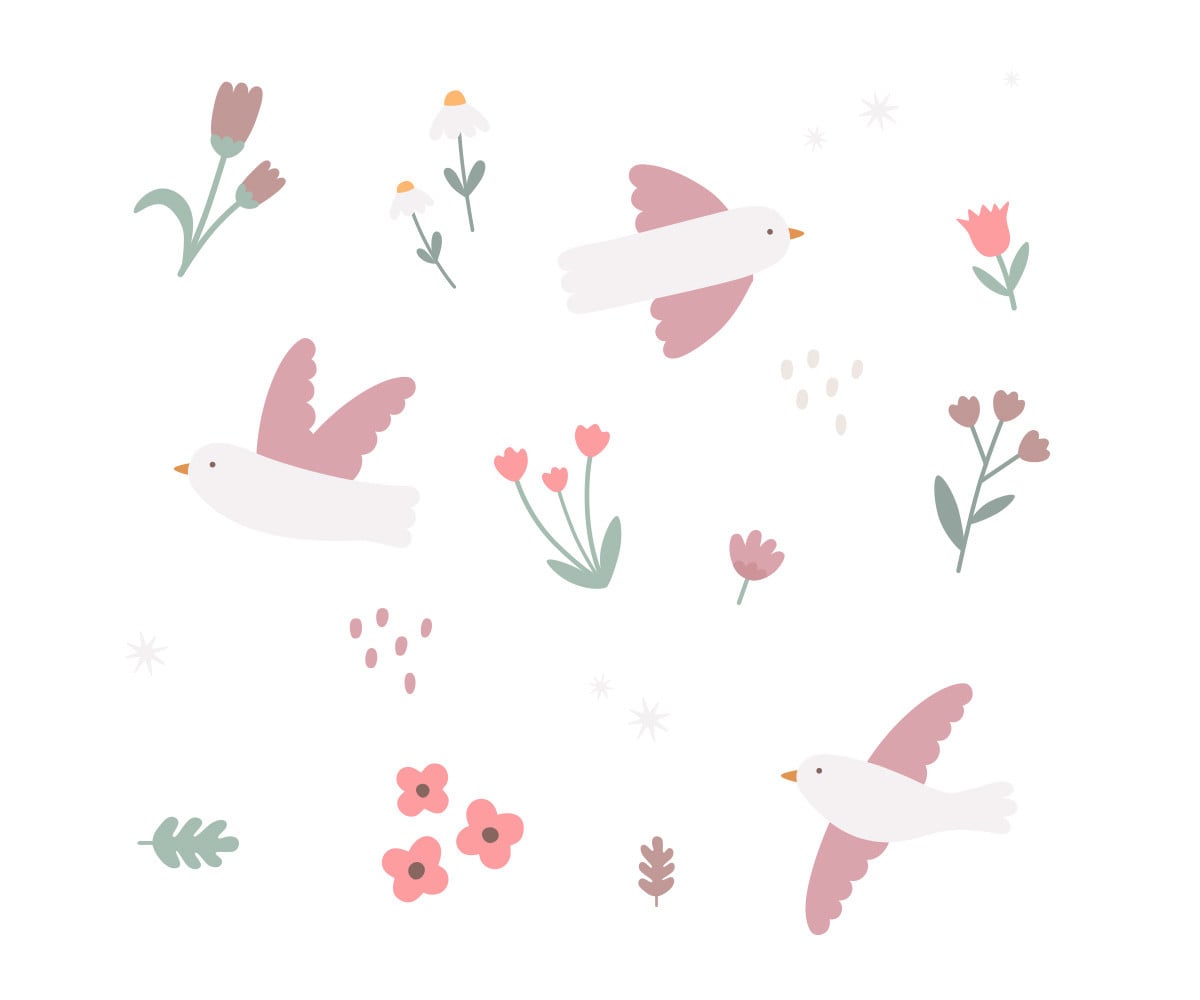Diseño Blossom Birds Mochila Solid Color Pink