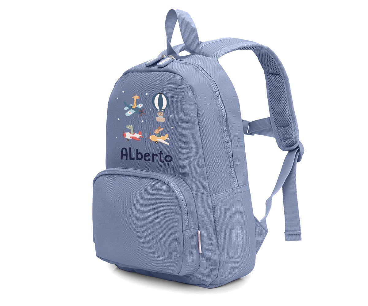 Mochila Solid Color Marine Personalizada Planes