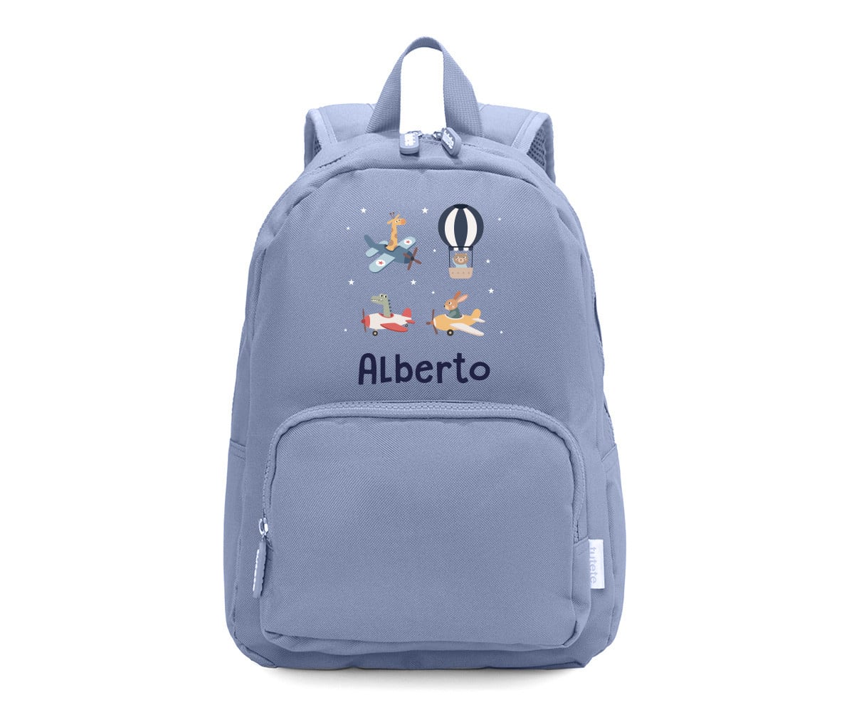 Mochila Solid Color Marine Personalizada Planes