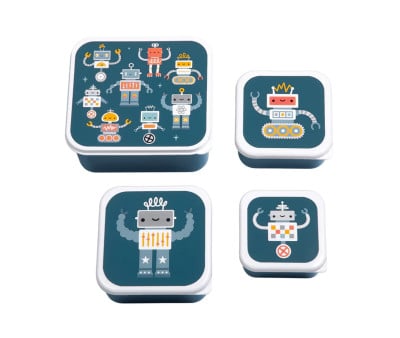 4 Cajitas Almuerzo y Snacks Robots