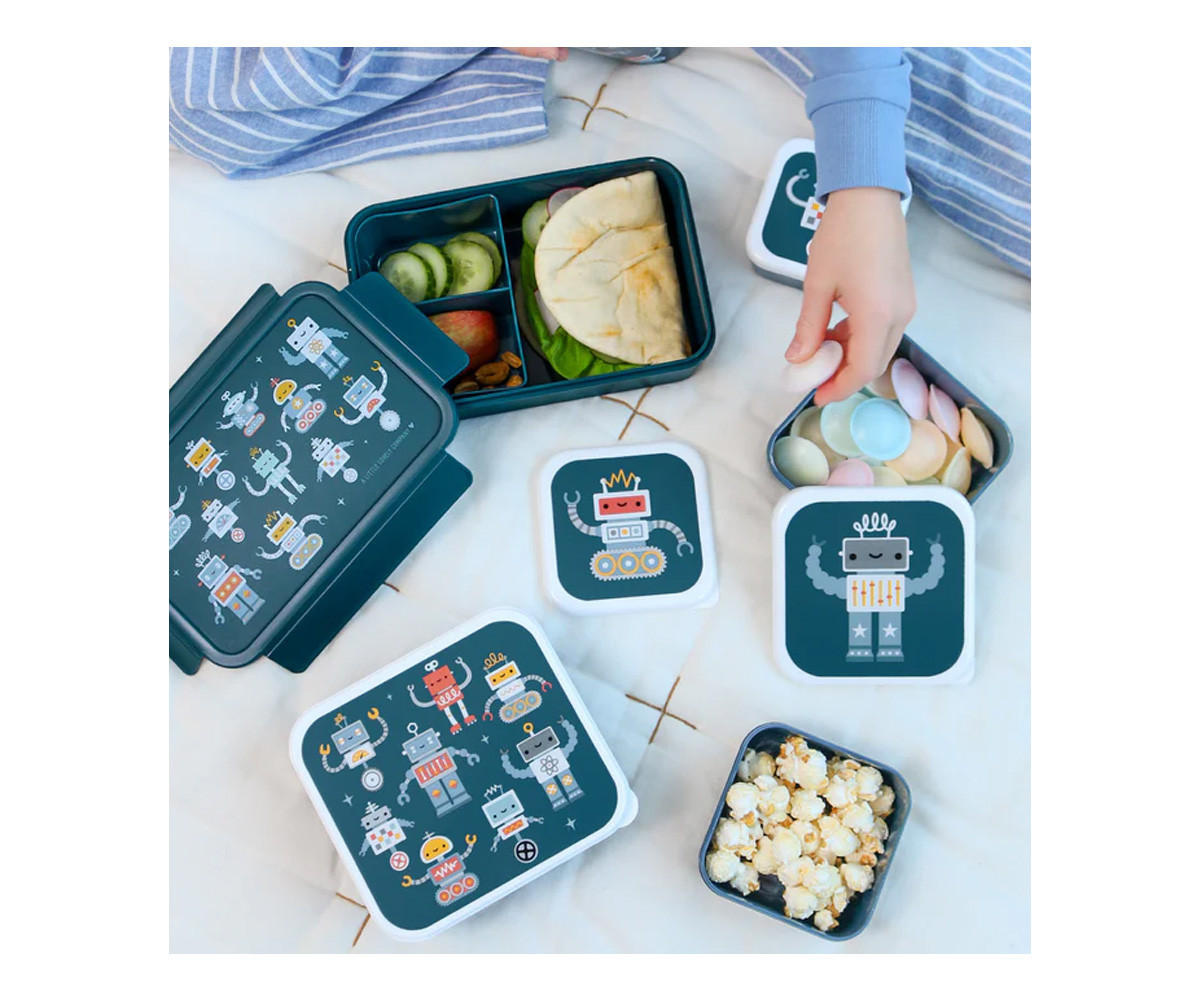 4 Cajitas Almuerzo y Snacks Robots