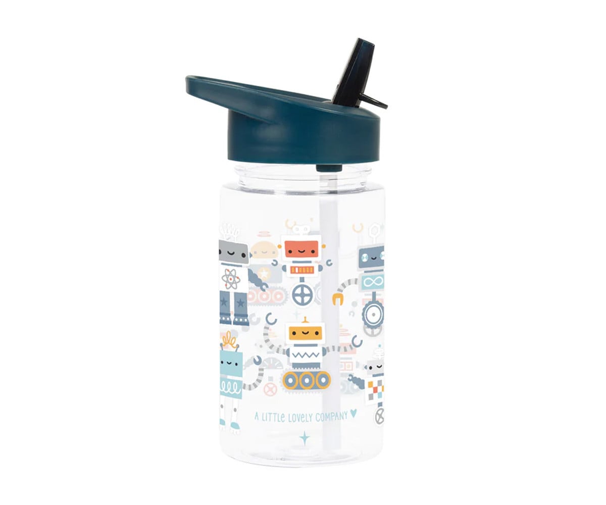 Botella Tritán con Pajita Robots 450ml