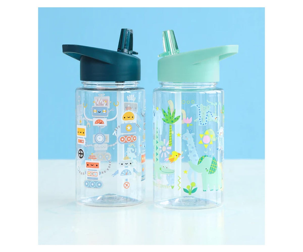Botella Tritán con Pajita Robots 450ml