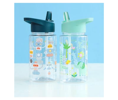 Botella Tritán con Pajita Robots 450ml