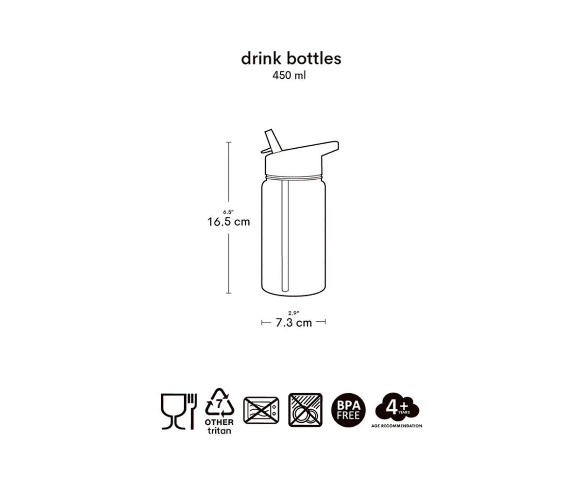 Botella Tritán con Pajita Robots 450ml