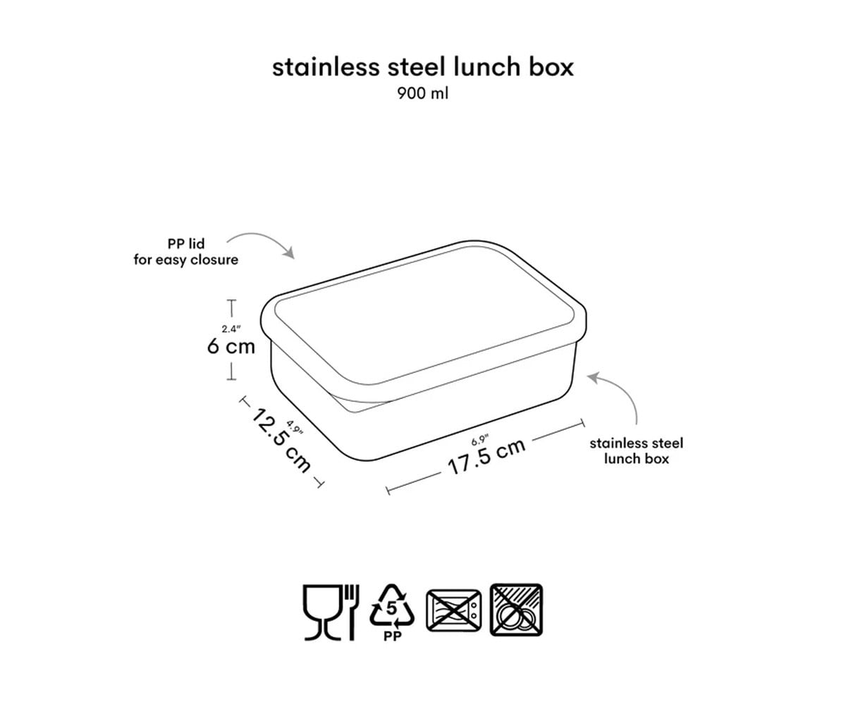 Caja Almuerzo Acero Corazones