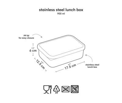 Caja Almuerzo Acero Corazones