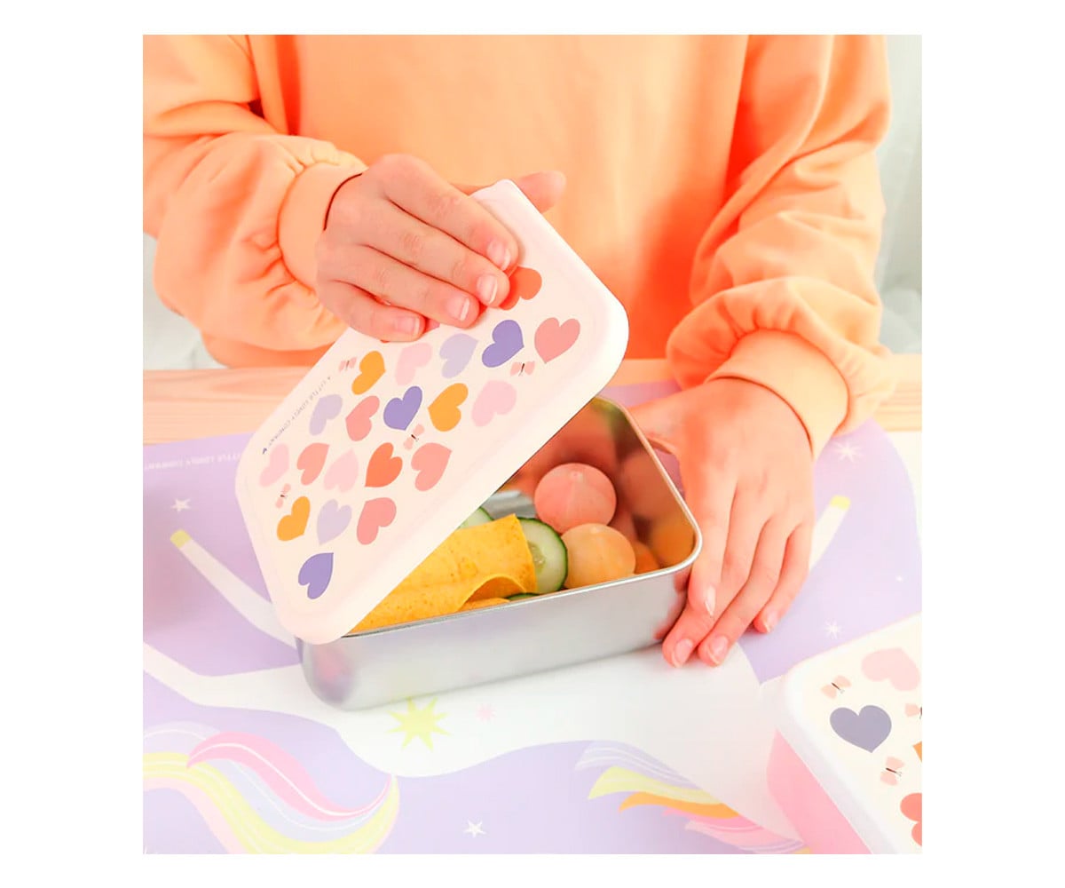 Caja Almuerzo Acero Corazones