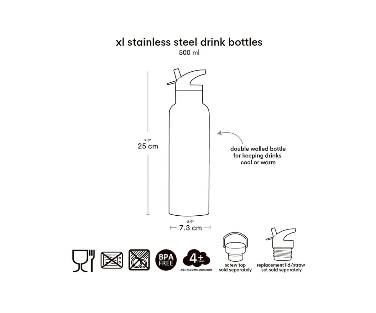 Botella Térmica Acero Corazones 500ml