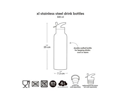Botella Térmica Acero Corazones 500ml