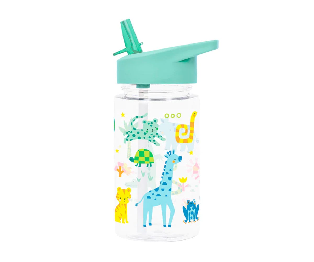 Botella Tritán con Pajita Personalizable Jungle 450ml