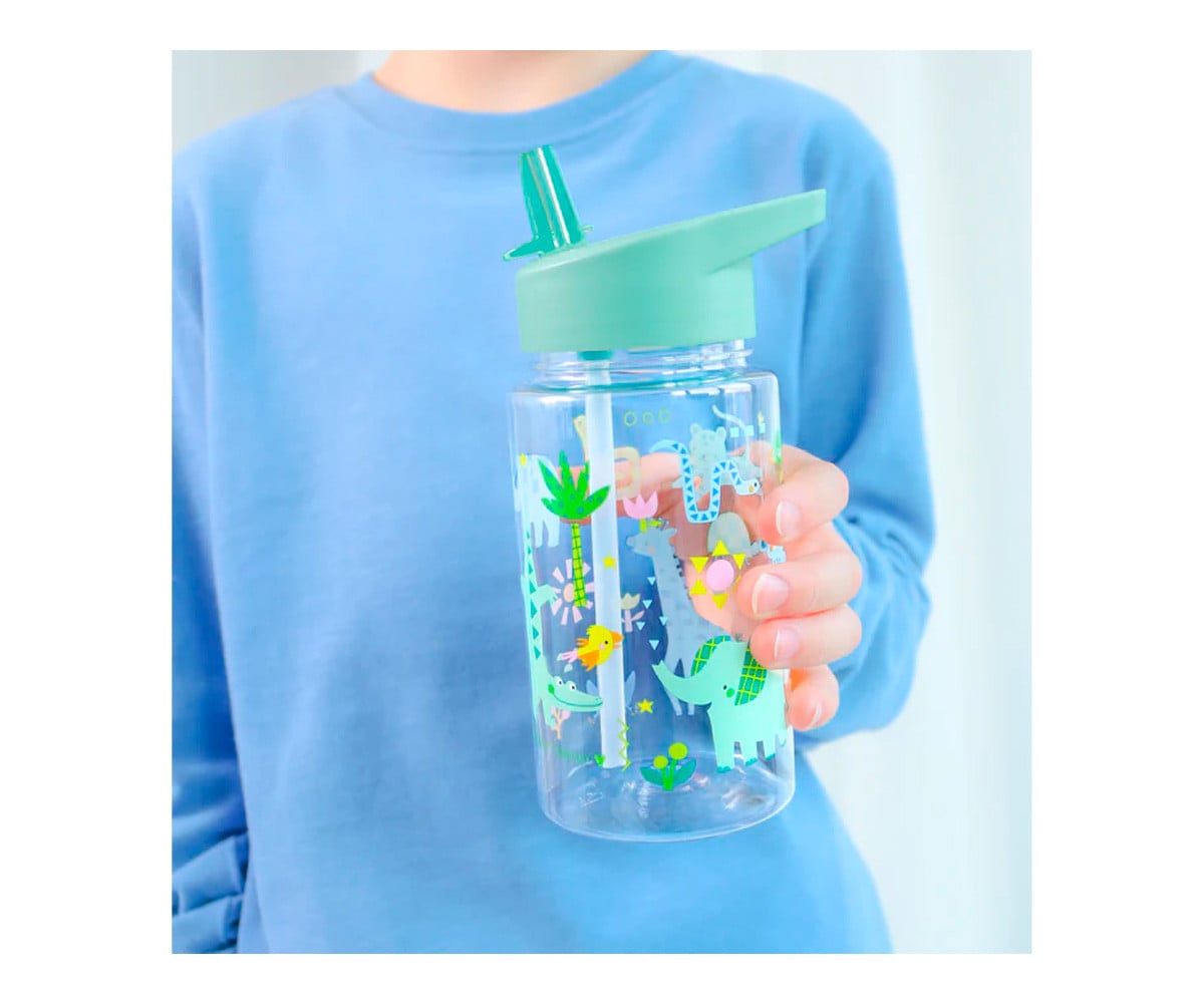 Botella Tritán con Pajita Personalizable Jungle 450ml