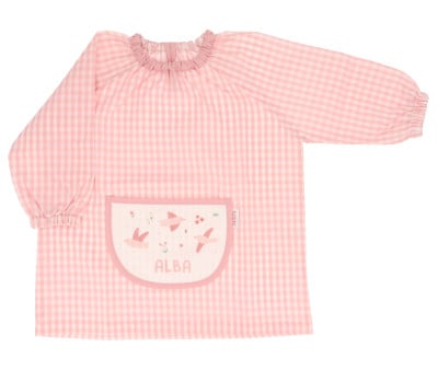 Bata personalizado com bolso central Vichy Blossom Birds
