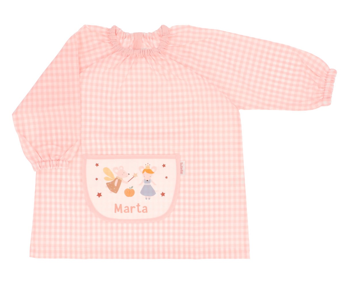 Grembiulino Vichy Personalizzato Tasca Centrale Mouse Fairies