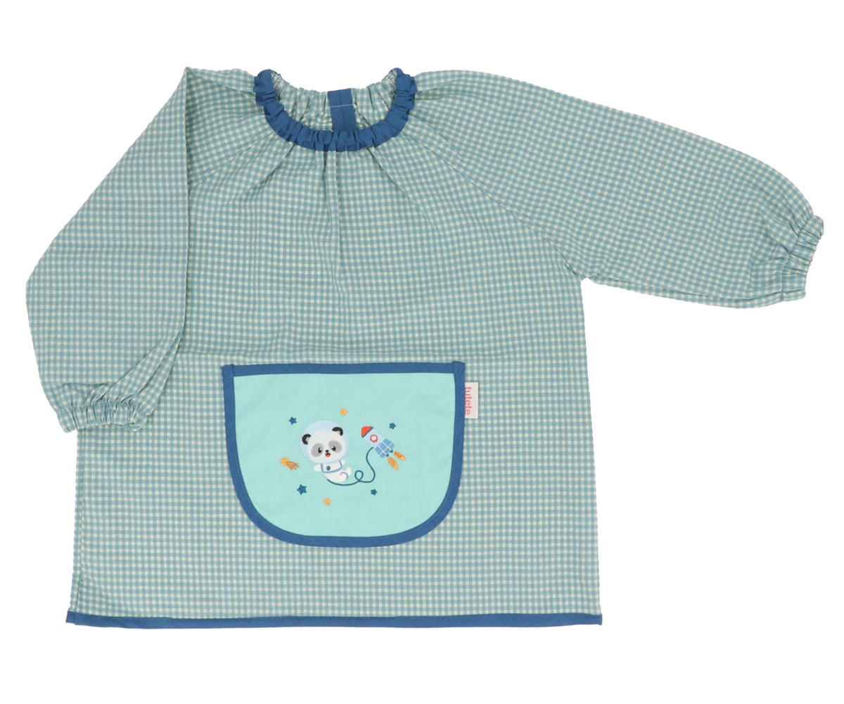 Blouse Vichy Lola avec Poche Centrale Pandas in Space Personnalisable