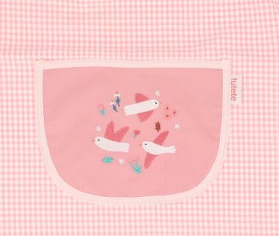 Blouse Vichy Lola avec Poche Centrale Blossom Birds Personnalisable
