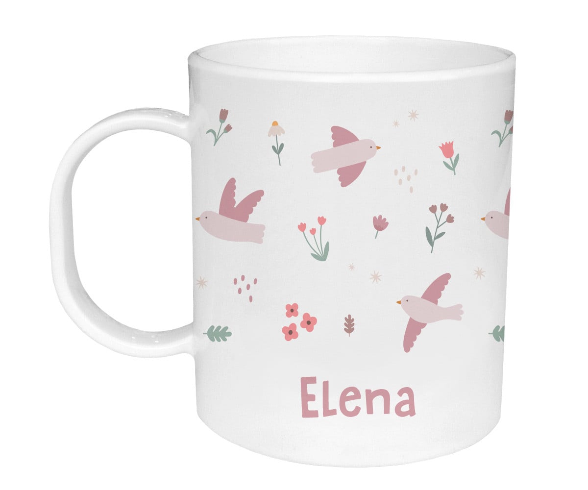 Taza de Plástico Personalizada Blossom Birds