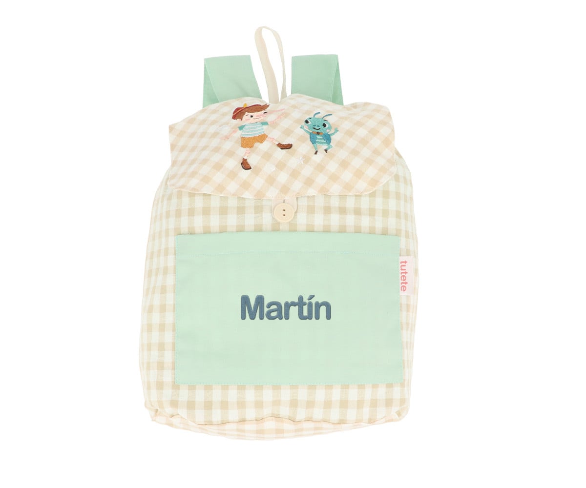 Zaino Piccolo Vichy The Wooden Boy Personalizzabile