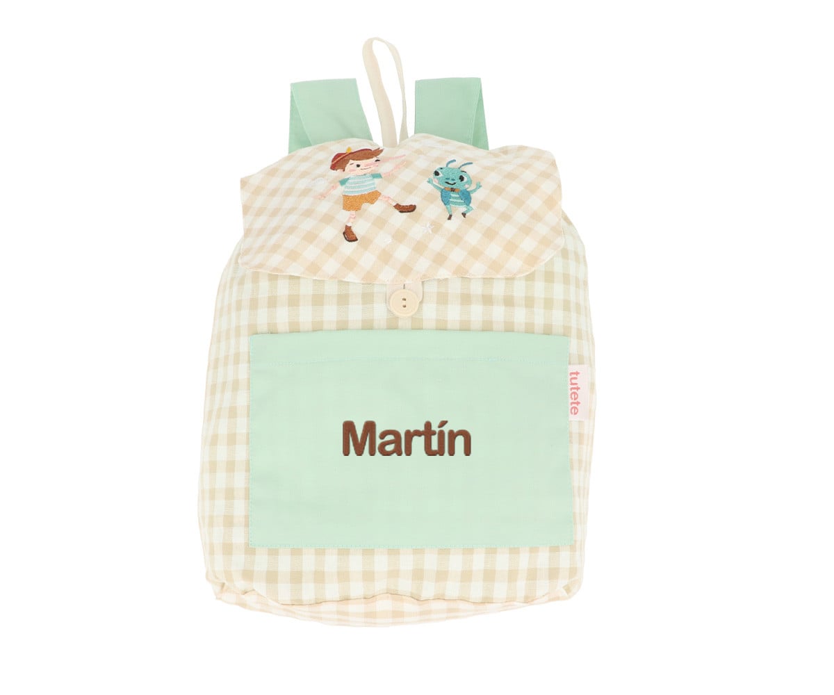Zaino Piccolo Vichy The Wooden Boy Personalizzabile