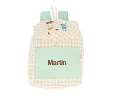 Zaino Piccolo Vichy The Wooden Boy Personalizzabile