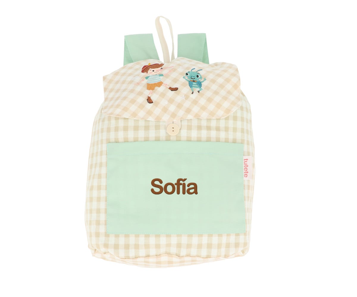 Zaino Piccolo Vichy The Wooden Boy Personalizzabile