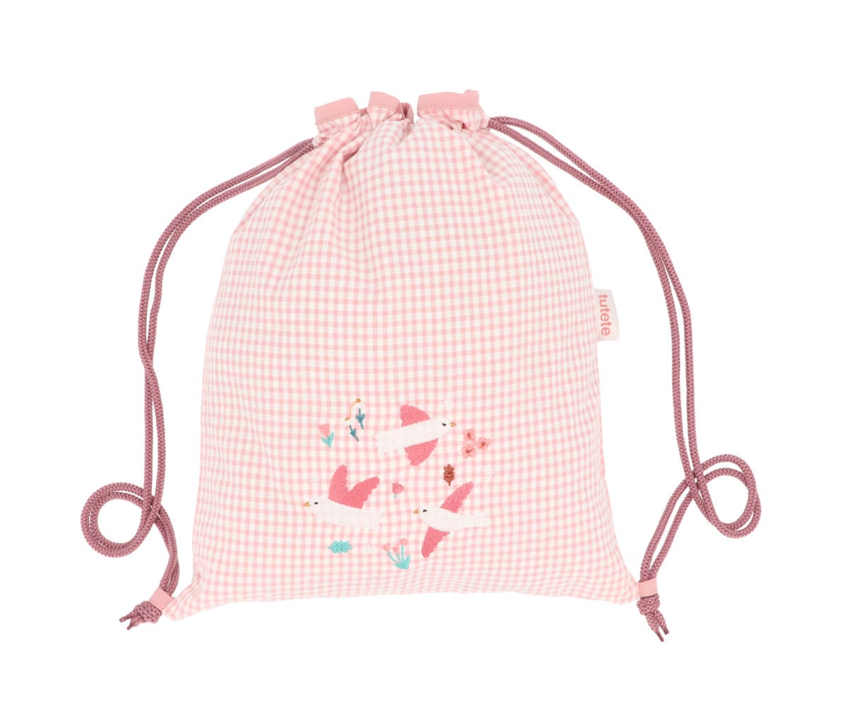 Sacca-Zaino Vichy Blossom Birds Personalizzabile