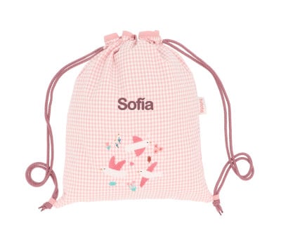 Sacca-Zaino Vichy Blossom Birds Personalizzabile
