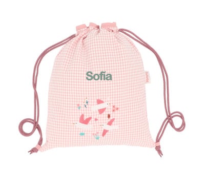 Sacca-Zaino Vichy Blossom Birds Personalizzabile