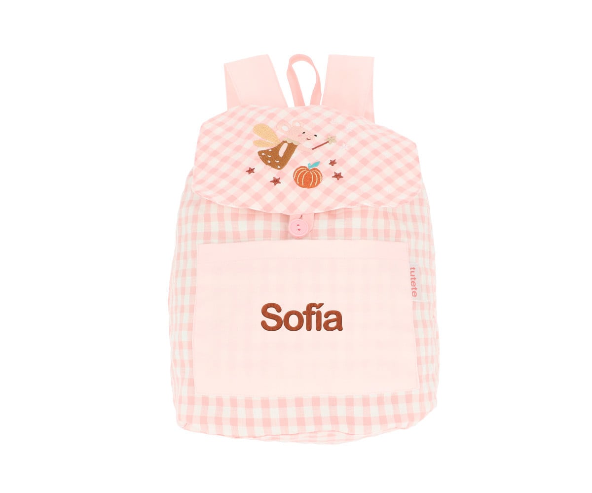 Mochila pequena personalizável Vichy Mouse Fairies