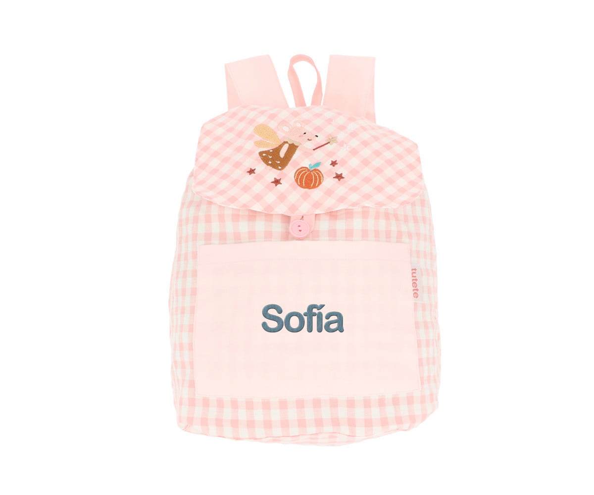 Mochila pequena personalizável Vichy Mouse Fairies