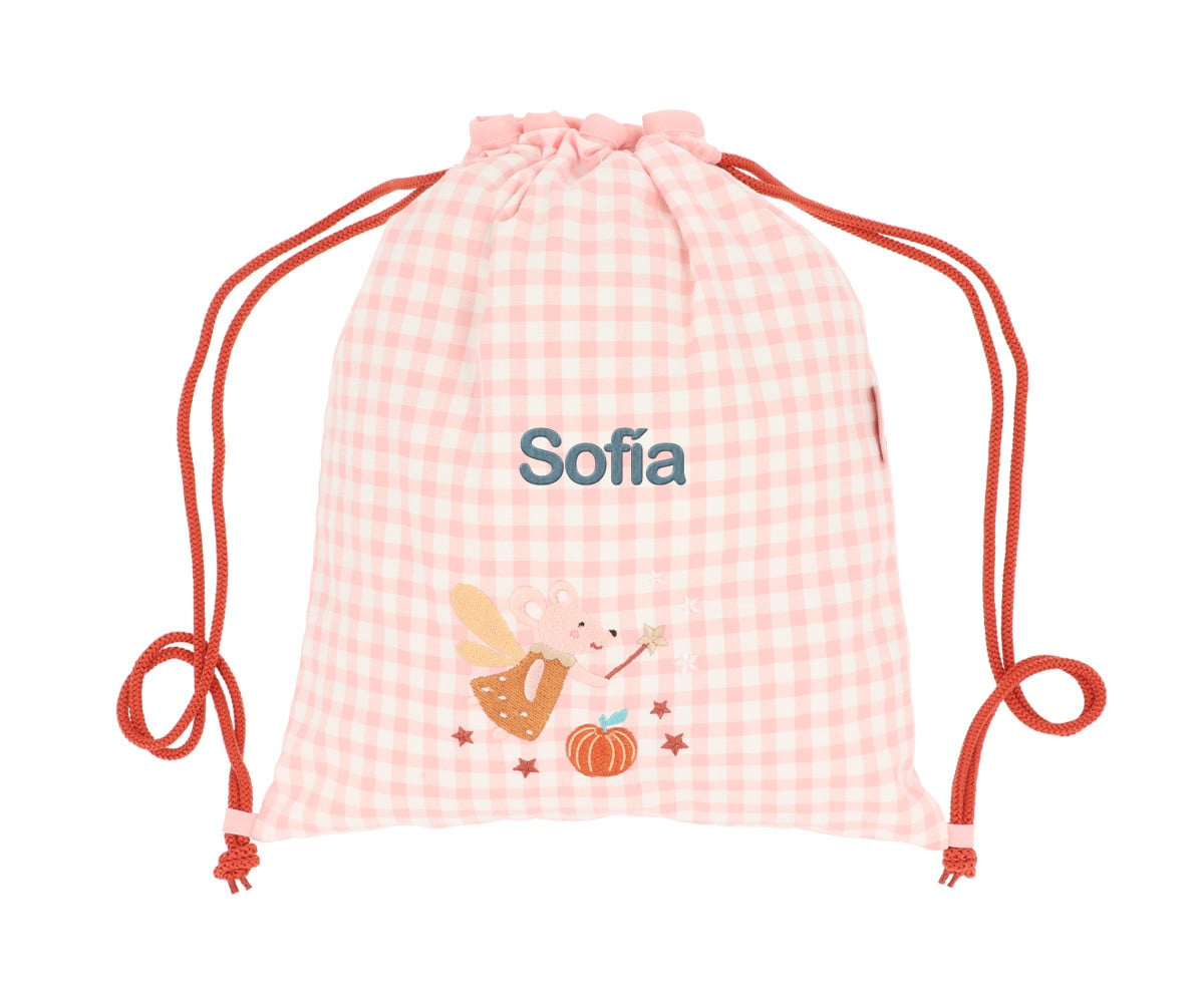 Sacca-Zaino Vichy Mouse Fairies Personalizzabile