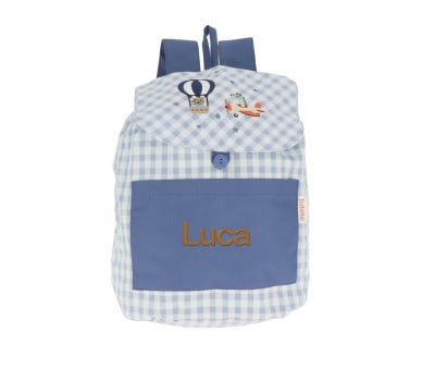 Zaino Piccolo Vichy Planes Personalizzabile