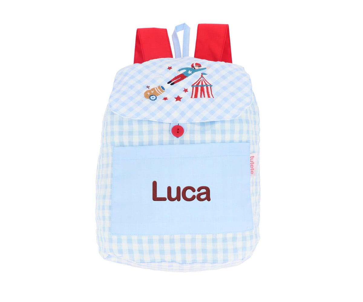 Zaino Piccolo Vichy Circus Show Personalizzabile