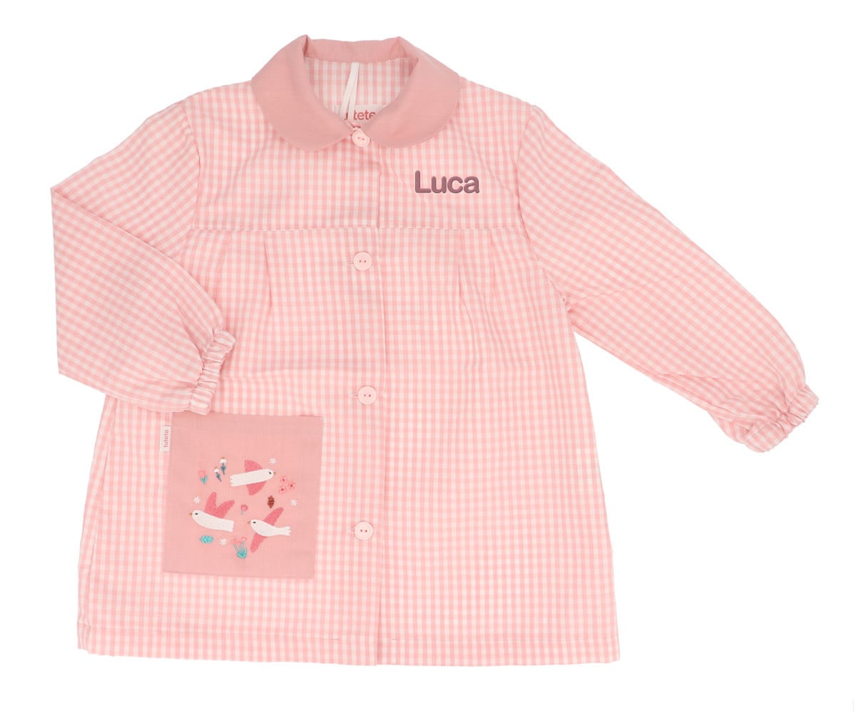 Grembiulino Seber Bottoni Blossom Birds Personalizzabile