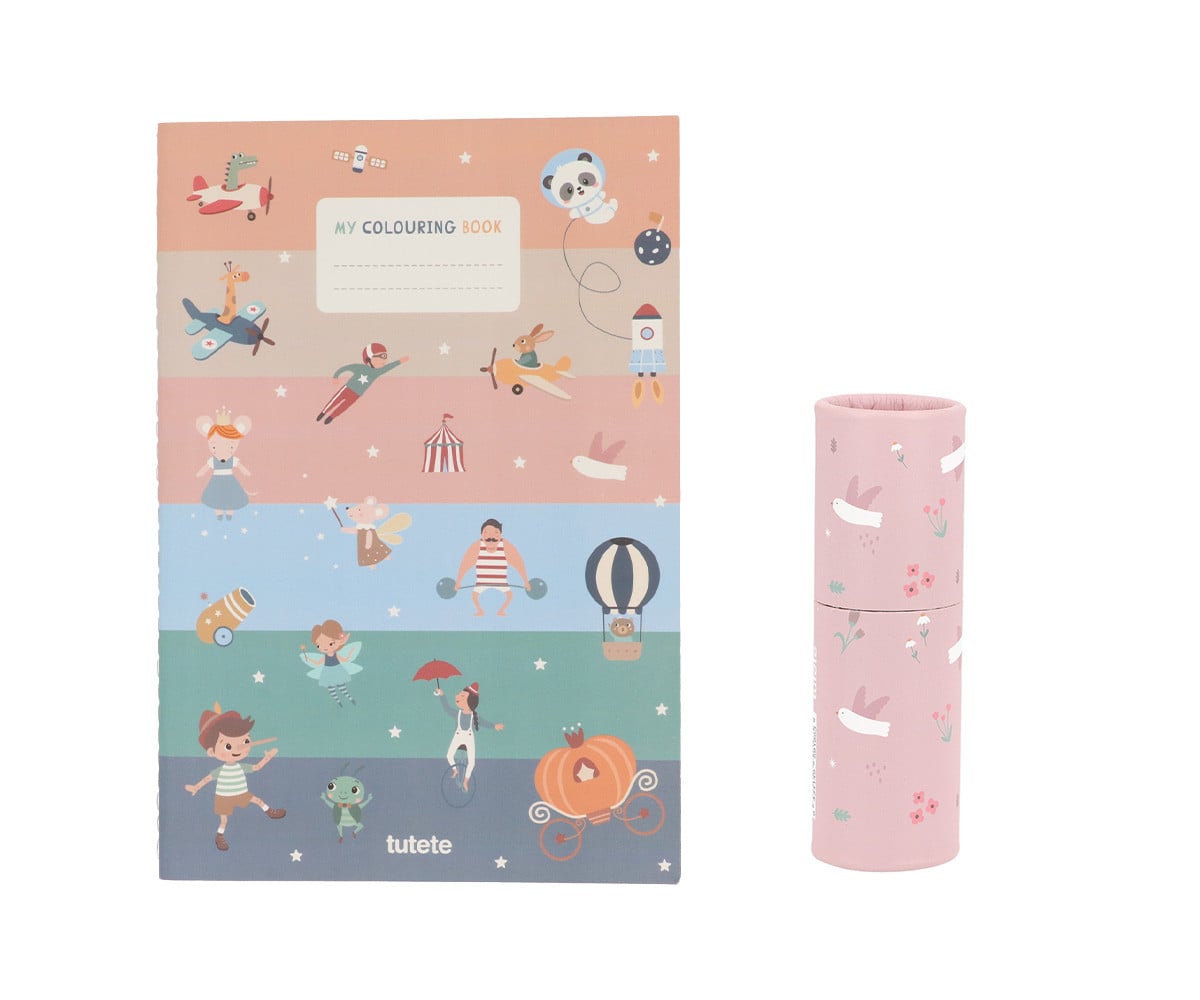 Livro para colorir Blossom Birds + tubo de lápis