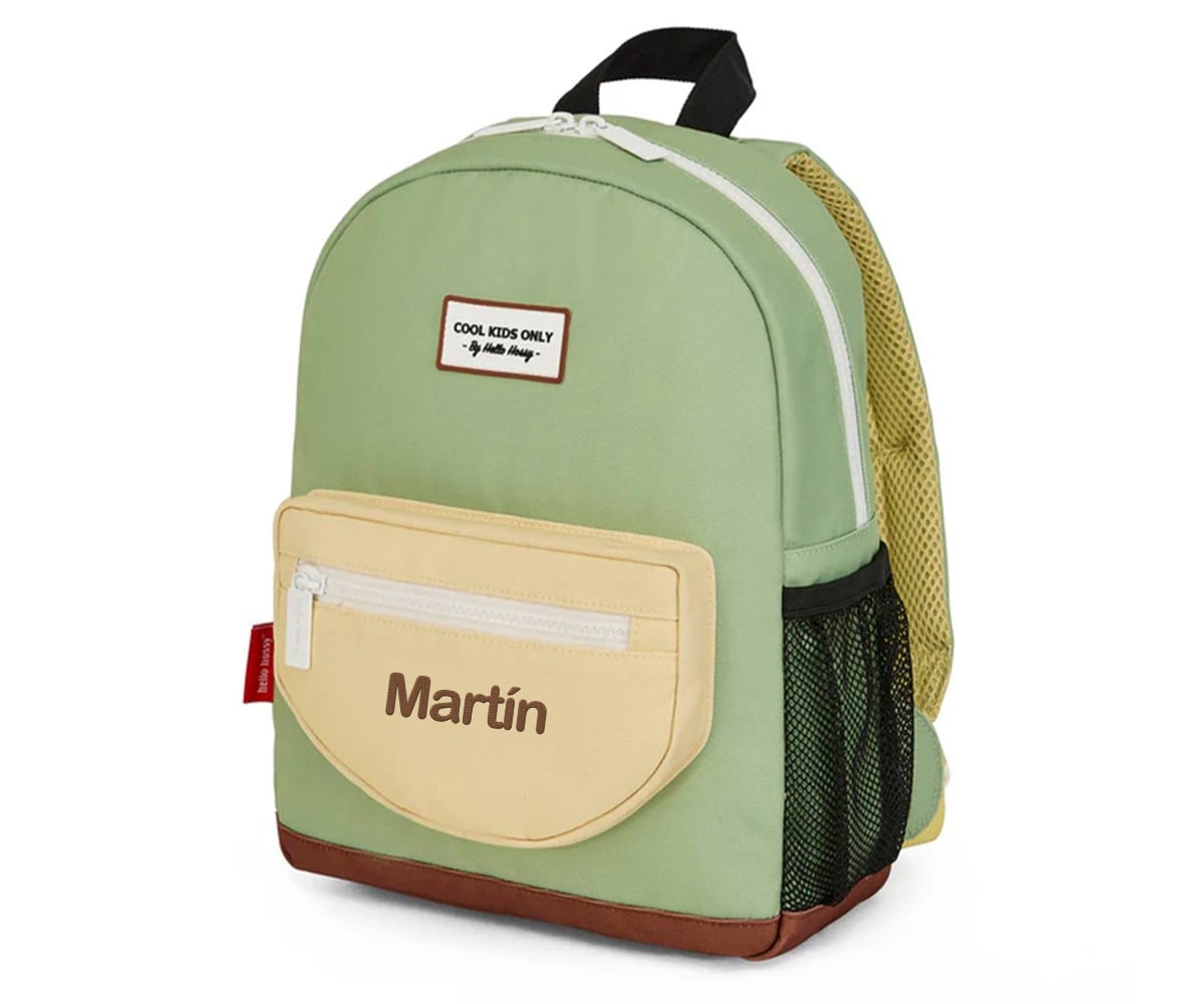 Mochila Escolar Mini Pistache Personalizable